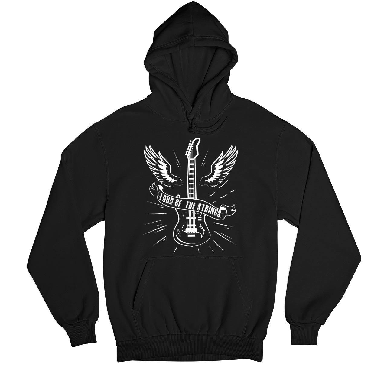 printed lord of the strings hoodie hooded sweatshirt winterwear printed graphic stylish buy online united states usa the banyan tee tbt men women girls boys unisex black