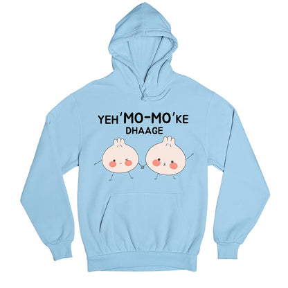 printed mo mo ke dhaage hoodie hooded sweatshirt winterwear printed graphic stylish buy online united states usa the banyan tee tbt men women girls boys unisex baby blue