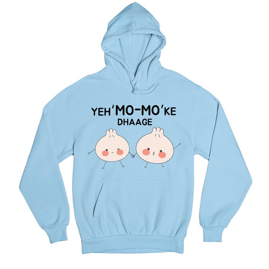 printed mo mo ke dhaage hoodie hooded sweatshirt winterwear printed graphic stylish buy online united states usa the banyan tee tbt men women girls boys unisex baby blue