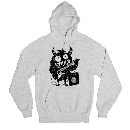 printed rock monster hoodie hooded sweatshirt winterwear printed graphic stylish buy online united states usa the banyan tee tbt men women girls boys unisex gray