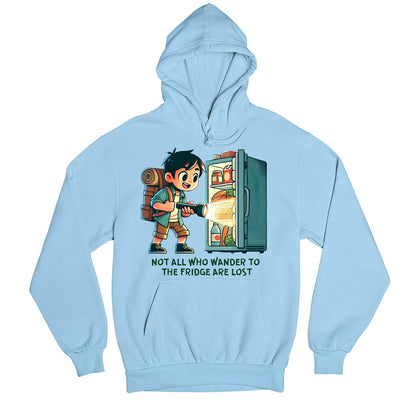 printed not all who wander hoodie hooded sweatshirt winterwear printed graphic stylish buy online united states usa the banyan tee tbt men women girls boys unisex baby blue