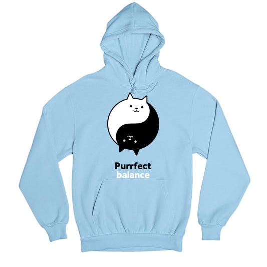 printed purrfect balance hoodie hooded sweatshirt winterwear printed graphic stylish buy online united states usa the banyan tee tbt men women girls boys unisex baby blue