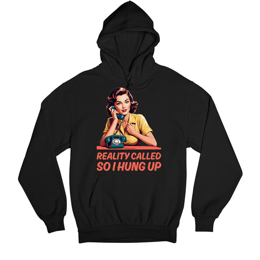 printed reality called hoodie hooded sweatshirt winterwear printed graphic stylish buy online united states usa the banyan tee tbt men women girls boys unisex black