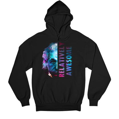 printed relatively awesome hoodie hooded sweatshirt winterwear printed graphic stylish buy online united states usa the banyan tee tbt men women girls boys unisex black
