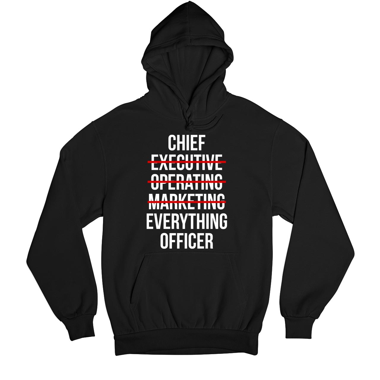 printed chief everything officer hoodie hooded sweatshirt winterwear printed graphic stylish buy online united states usa the banyan tee tbt men women girls boys unisex black
