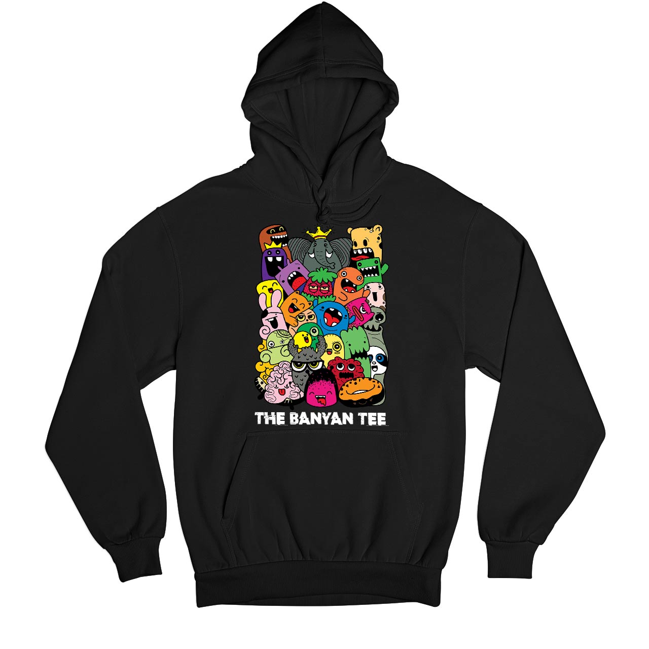 printed the banyan tee hoodie hooded sweatshirt winterwear printed graphic stylish buy online united states usa the banyan tee tbt men women girls boys unisex black