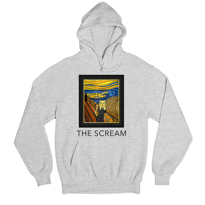 printed the scream hoodie hooded sweatshirt winterwear printed graphic stylish buy online united states usa the banyan tee tbt men women girls boys unisex gray