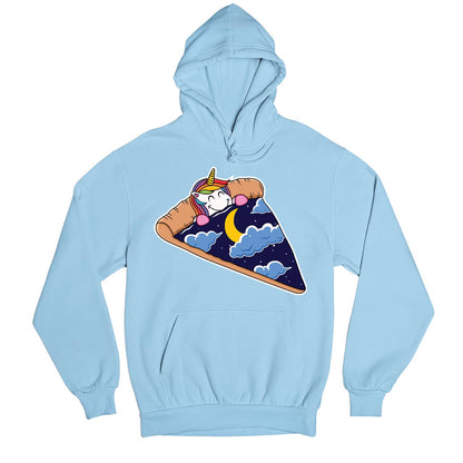 printed unicorn pizza slice hoodie hooded sweatshirt winterwear printed graphic stylish buy online united states usa the banyan tee tbt men women girls boys unisex baby blue