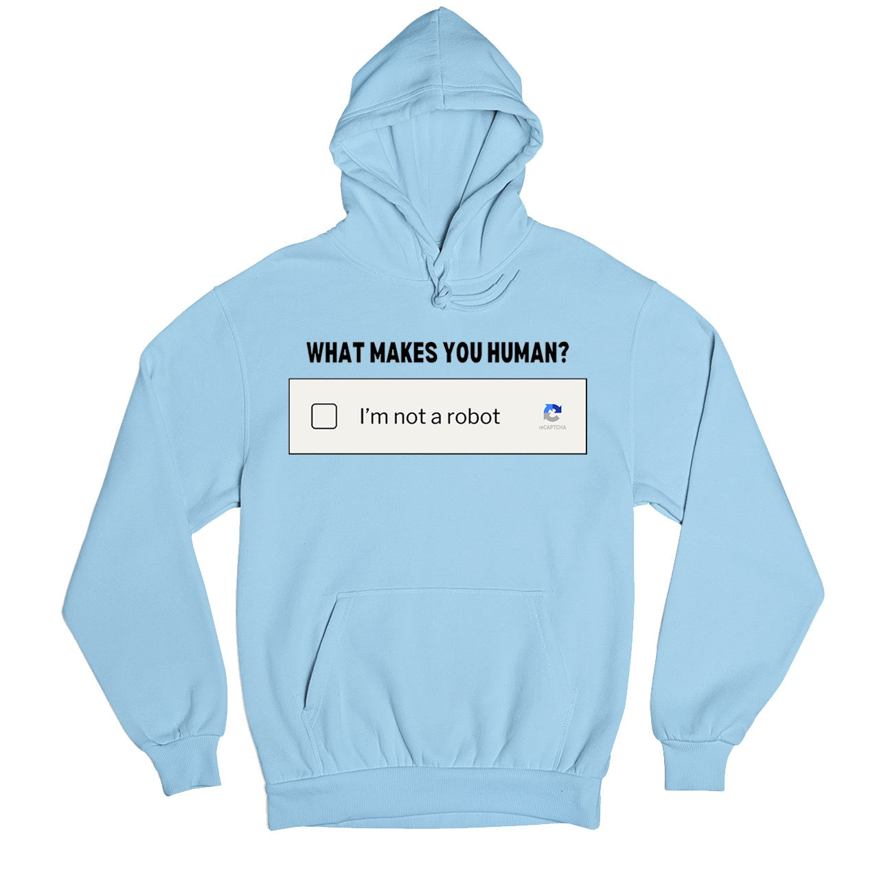 printed what makes you human hoodie hooded sweatshirt winterwear printed graphic stylish buy online united states usa the banyan tee tbt men women girls boys unisex baby blue