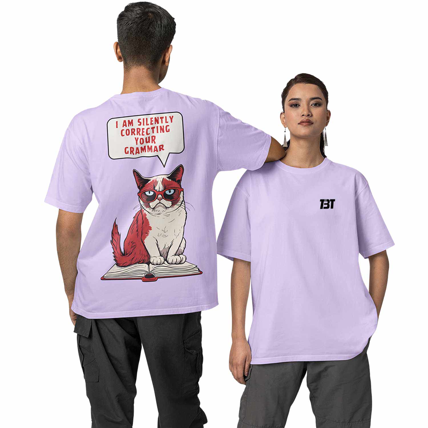 graphic printed oversized t shirt - silently correcting your grammar lavender buy online india the banyan tee tbt men women girls boys unisex