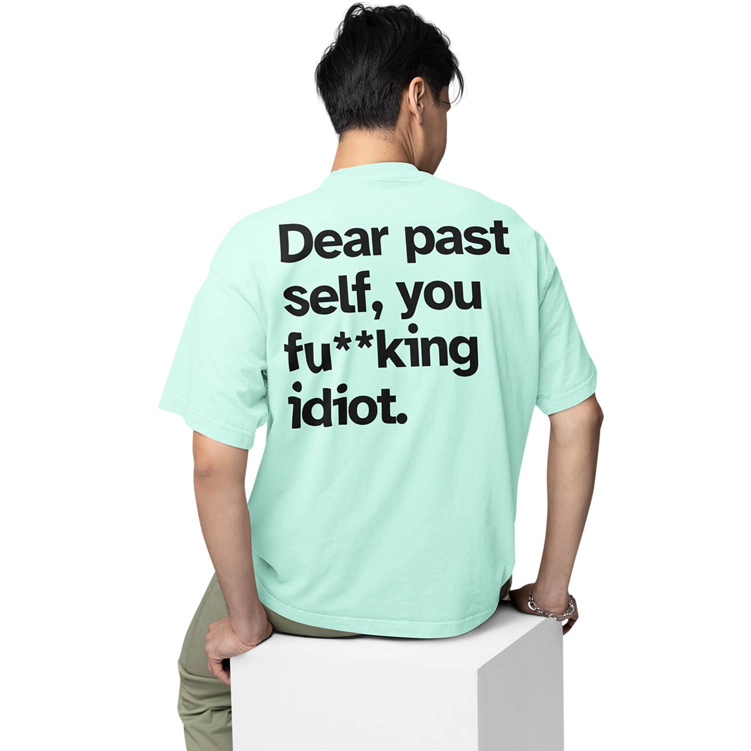 graphic printed oversized t shirt - dear past self mint green buy online india the banyan tee tbt men women girls boys unisex