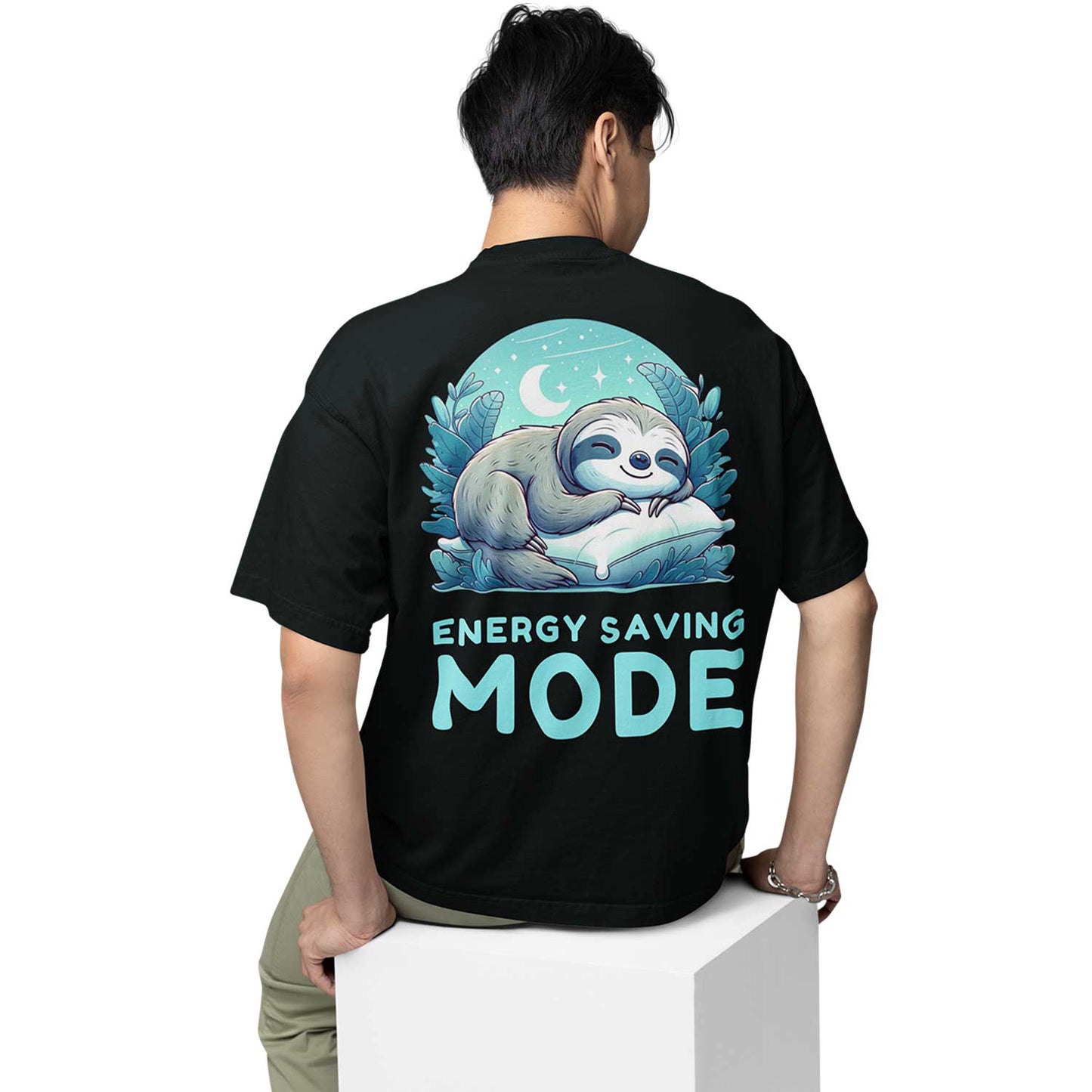 graphic printed oversized t shirt - energy saving mode white buy online india the banyan tee tbt men women girls boys unisex