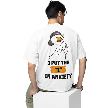 graphic printed oversized t shirt - I in anxiety white buy online india the banyan tee tbt men women girls boys unisex