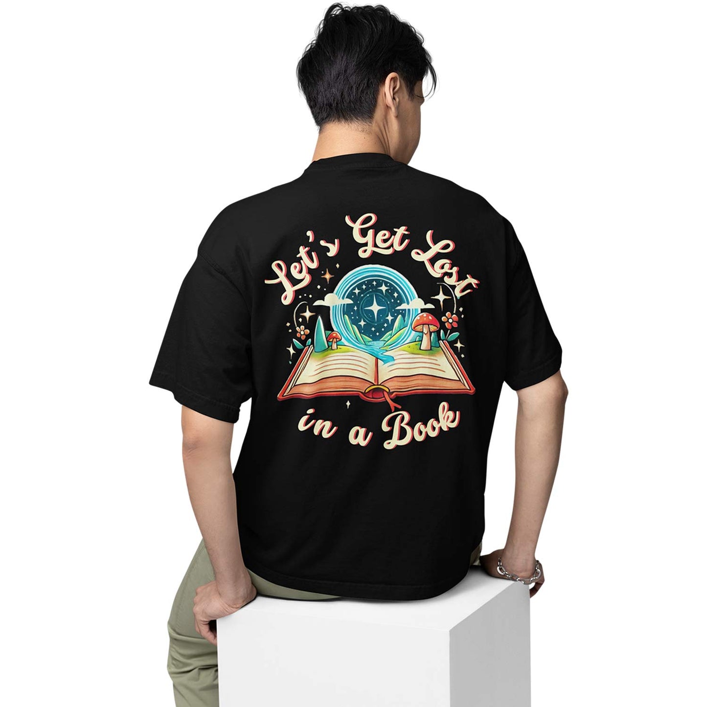 graphic printed oversized t shirt - let's get lost black buy online india the banyan tee tbt men women girls boys unisex