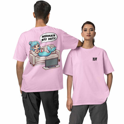 graphic printed oversized t shirt - mermaid off duty baby pink buy online india the banyan tee tbt men women girls boys unisex