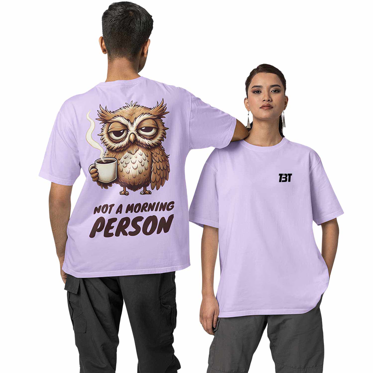 graphic printed oversized t shirt - not a morning person lavender buy online india the banyan tee tbt men women girls boys unisex