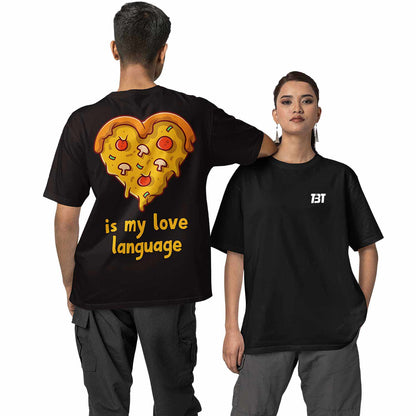 graphic printed oversized t shirt - pizza is my black buy online india the banyan tee tbt men women girls boys unisex