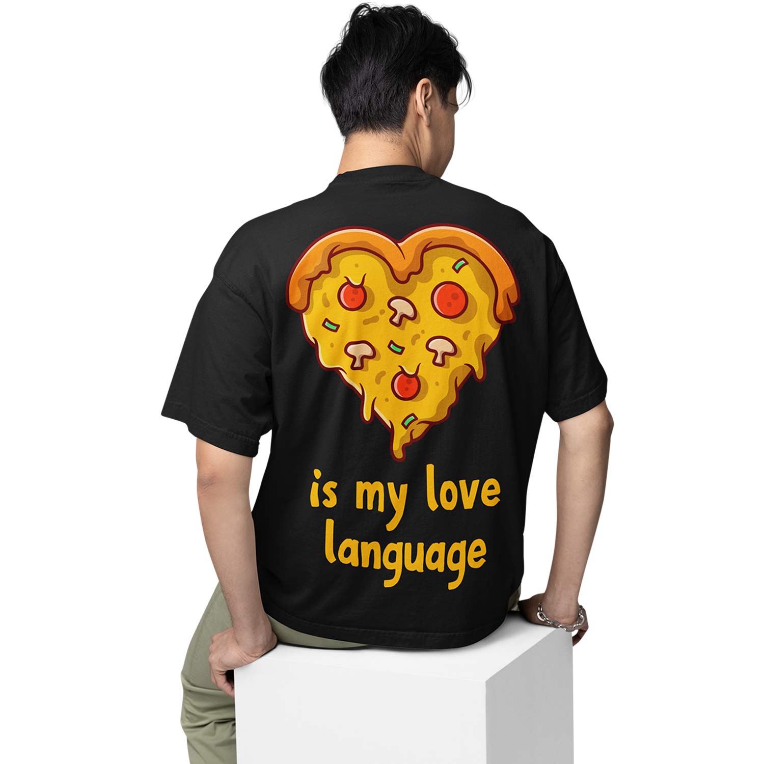 graphic printed oversized t shirt - pizza is my black buy online india the banyan tee tbt men women girls boys unisex