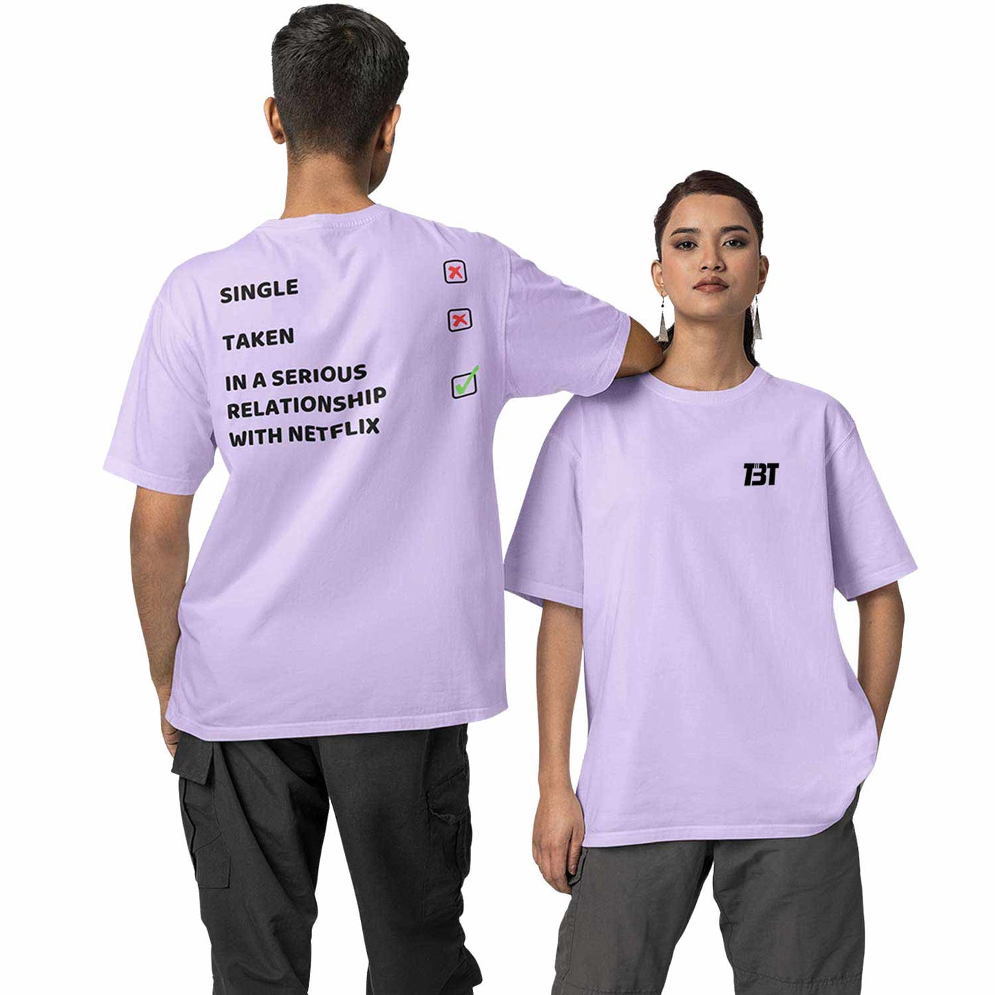graphic printed oversized t shirt - single or taken meme lavender buy online india the banyan tee tbt men women girls boys unisex