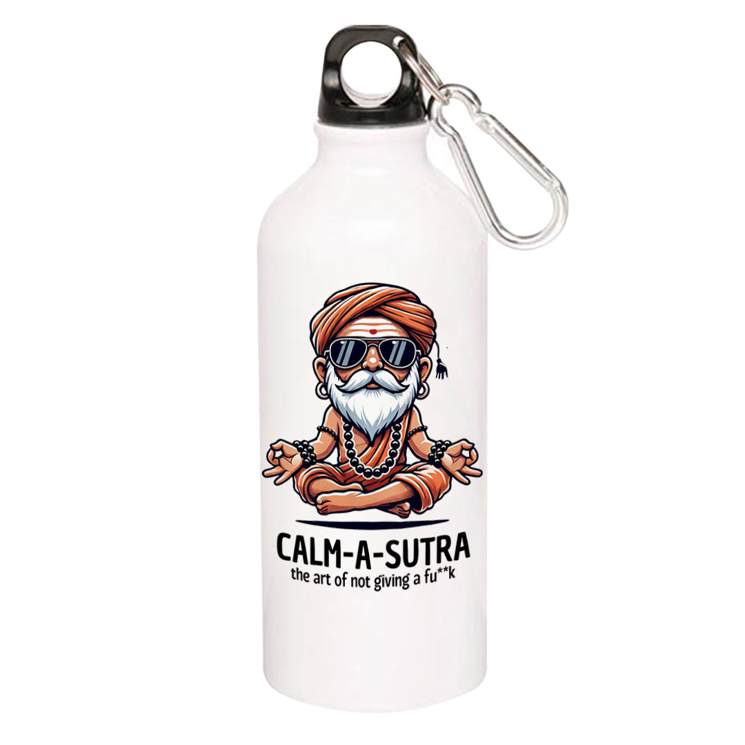 printed calm a sutra sipper steel water bottle flask gym shaker printed graphic stylish buy online india the banyan tee tbt men women girls boys unisex