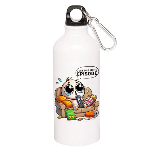 printed one more episode sipper steel water bottle flask gym shaker printed graphic stylish buy online india the banyan tee tbt men women girls boys unisex