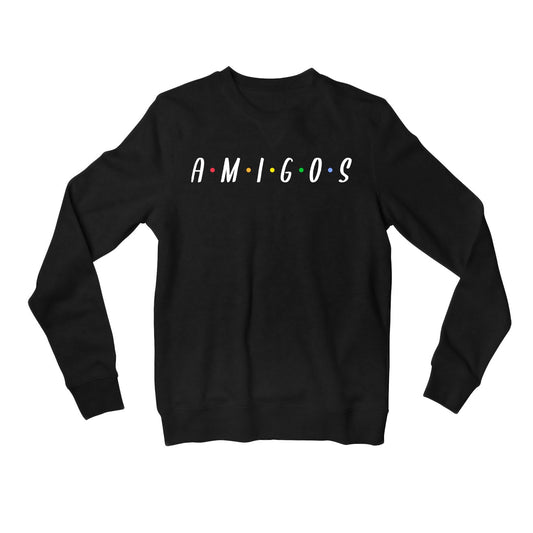 printed amigos sweatshirt upper winterwear printed graphic stylish buy online united states usa the banyan tee tbt men women girls boys unisex black