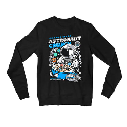 printed astro crunch sweatshirt upper winterwear printed graphic stylish buy online united states usa the banyan tee tbt men women girls boys unisex black