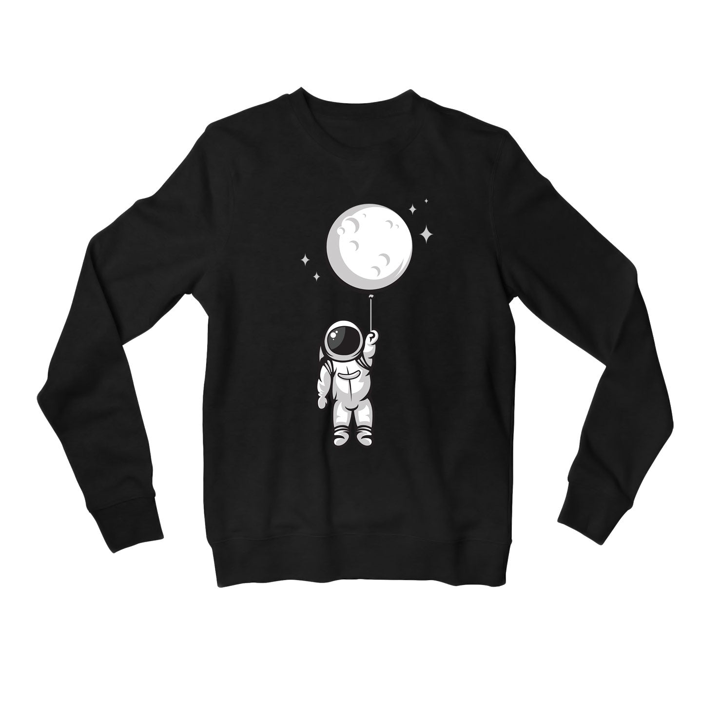 printed moon balloon sweatshirt upper winterwear printed graphic stylish buy online united states usa the banyan tee tbt men women girls boys unisex black
