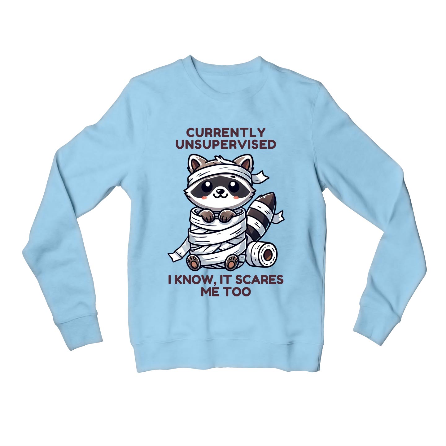 printed currently unsupervised sweatshirt upper winterwear printed graphic stylish buy online united states usa the banyan tee tbt men women girls boys unisex baby blue