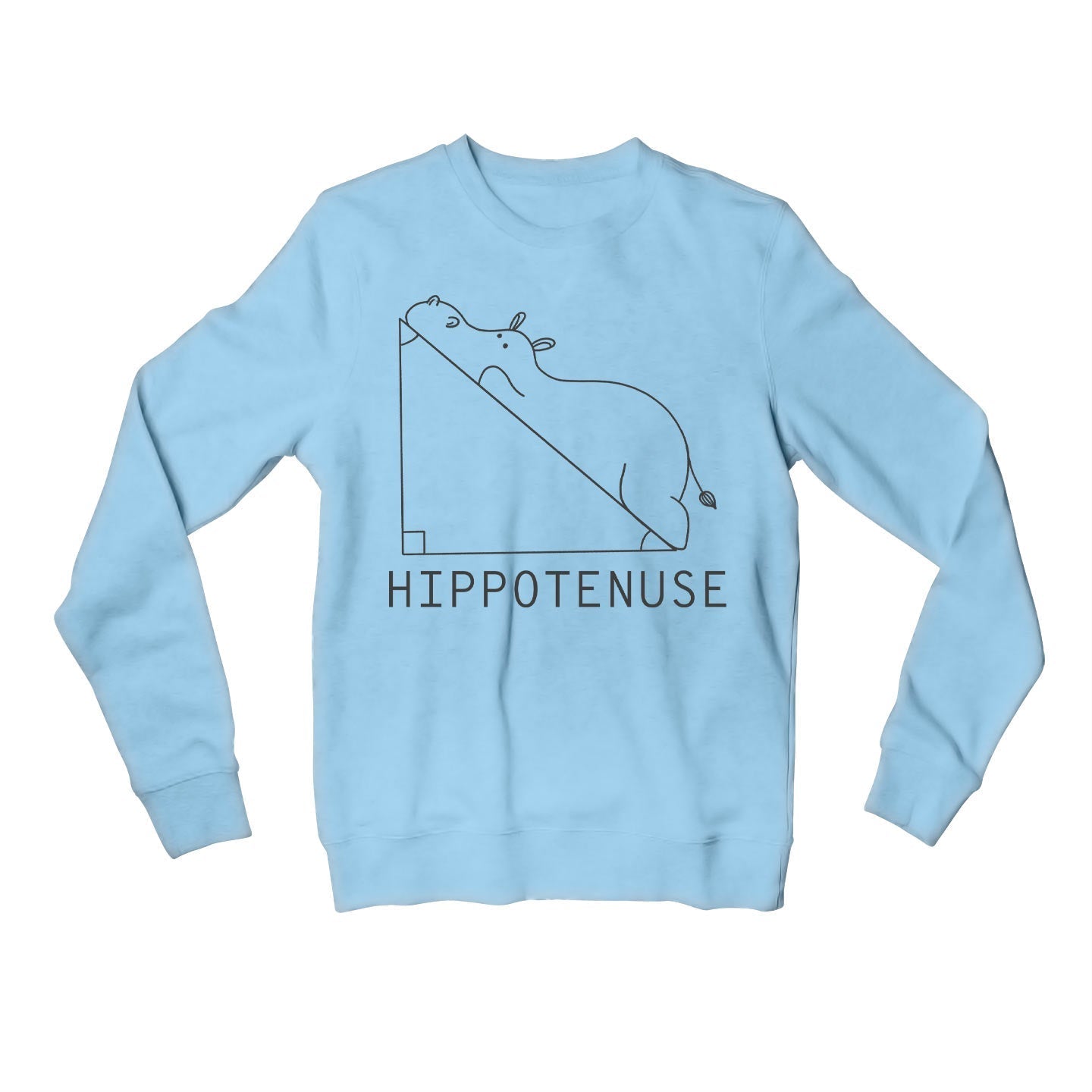 printed hippotenuse sweatshirt upper winterwear printed graphic stylish buy online united states usa the banyan tee tbt men women girls boys unisex baby blue