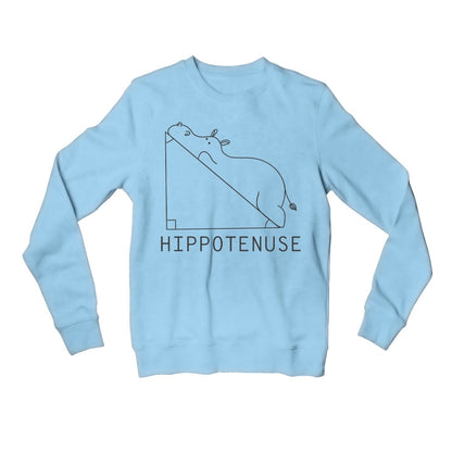 printed hippotenuse sweatshirt upper winterwear printed graphic stylish buy online united states usa the banyan tee tbt men women girls boys unisex baby blue