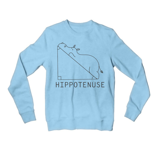 printed hippotenuse sweatshirt upper winterwear printed graphic stylish buy online united states usa the banyan tee tbt men women girls boys unisex baby blue