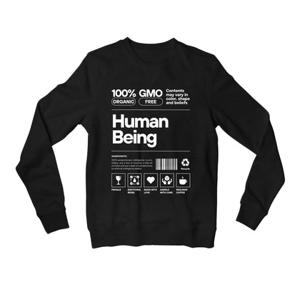 printed human being sweatshirt upper winterwear printed graphic stylish buy online united states usa the banyan tee tbt men women girls boys unisex black