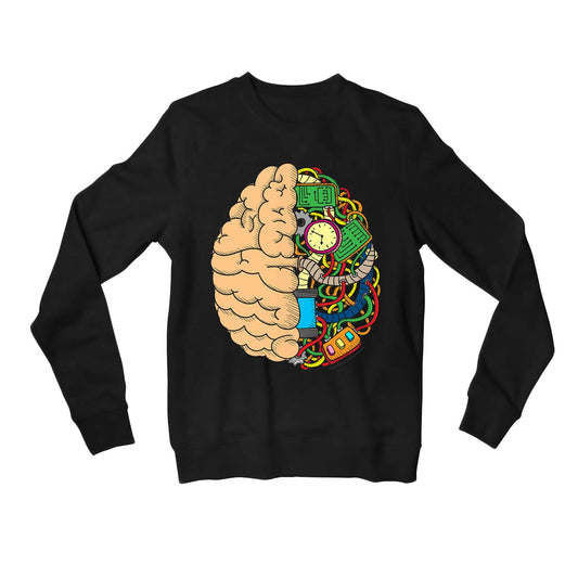 printed the brain anatomy sweatshirt upper winterwear printed graphic stylish buy online united states usa the banyan tee tbt men women girls boys unisex black