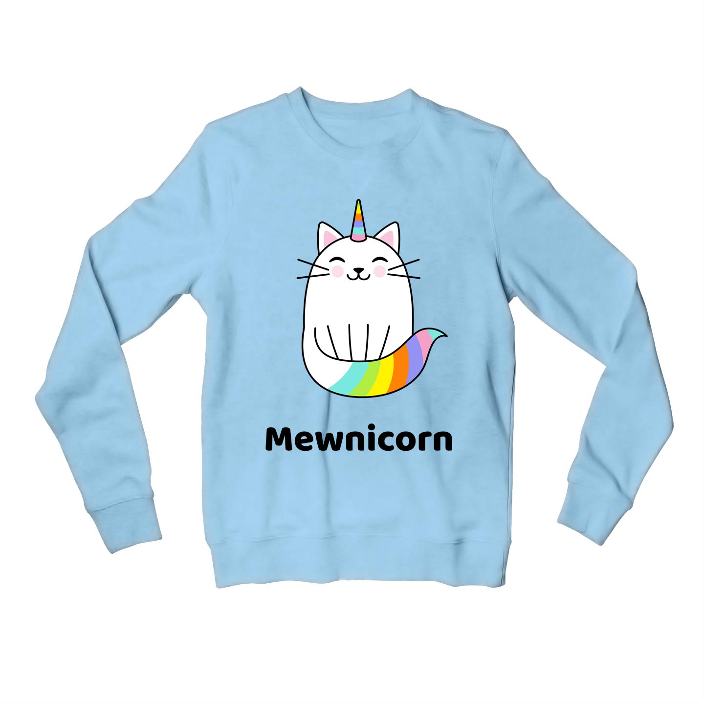 printed mewnicorn sweatshirt upper winterwear printed graphic stylish buy online united states usa the banyan tee tbt men women girls boys unisex baby blue