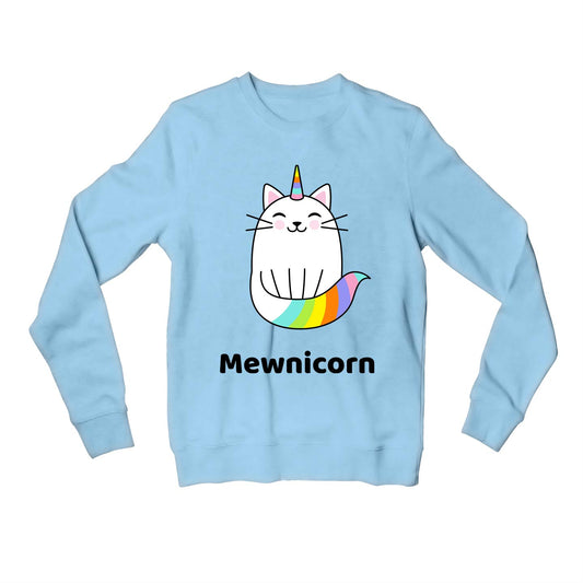 printed mewnicorn sweatshirt upper winterwear printed graphic stylish buy online united states usa the banyan tee tbt men women girls boys unisex baby blue