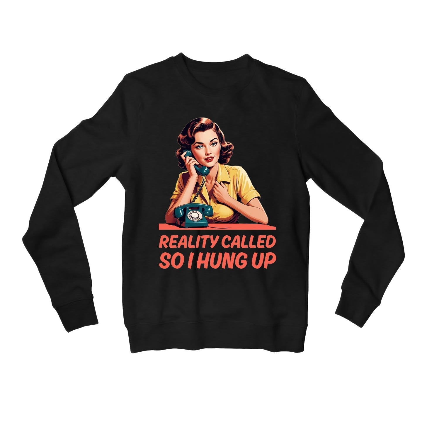 printed reality called sweatshirt upper winterwear printed graphic stylish buy online united states usa the banyan tee tbt men women girls boys unisex black