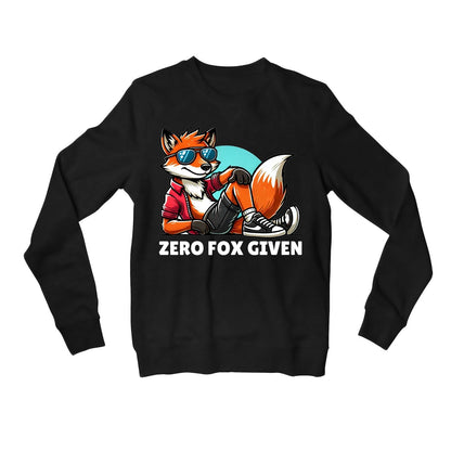 printed zero fox given sweatshirt upper winterwear printed graphic stylish buy online united states usa the banyan tee tbt men women girls boys unisex black