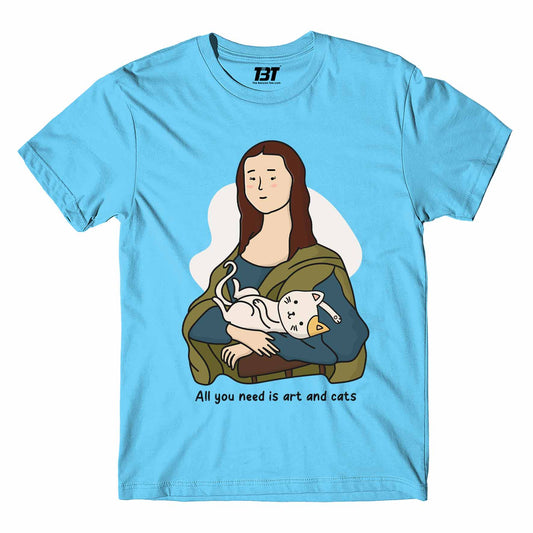 printed art and cats t-shirt printed graphic stylish buy online united states of america usa the banyan tee tbt men women girls boys unisex turquoise