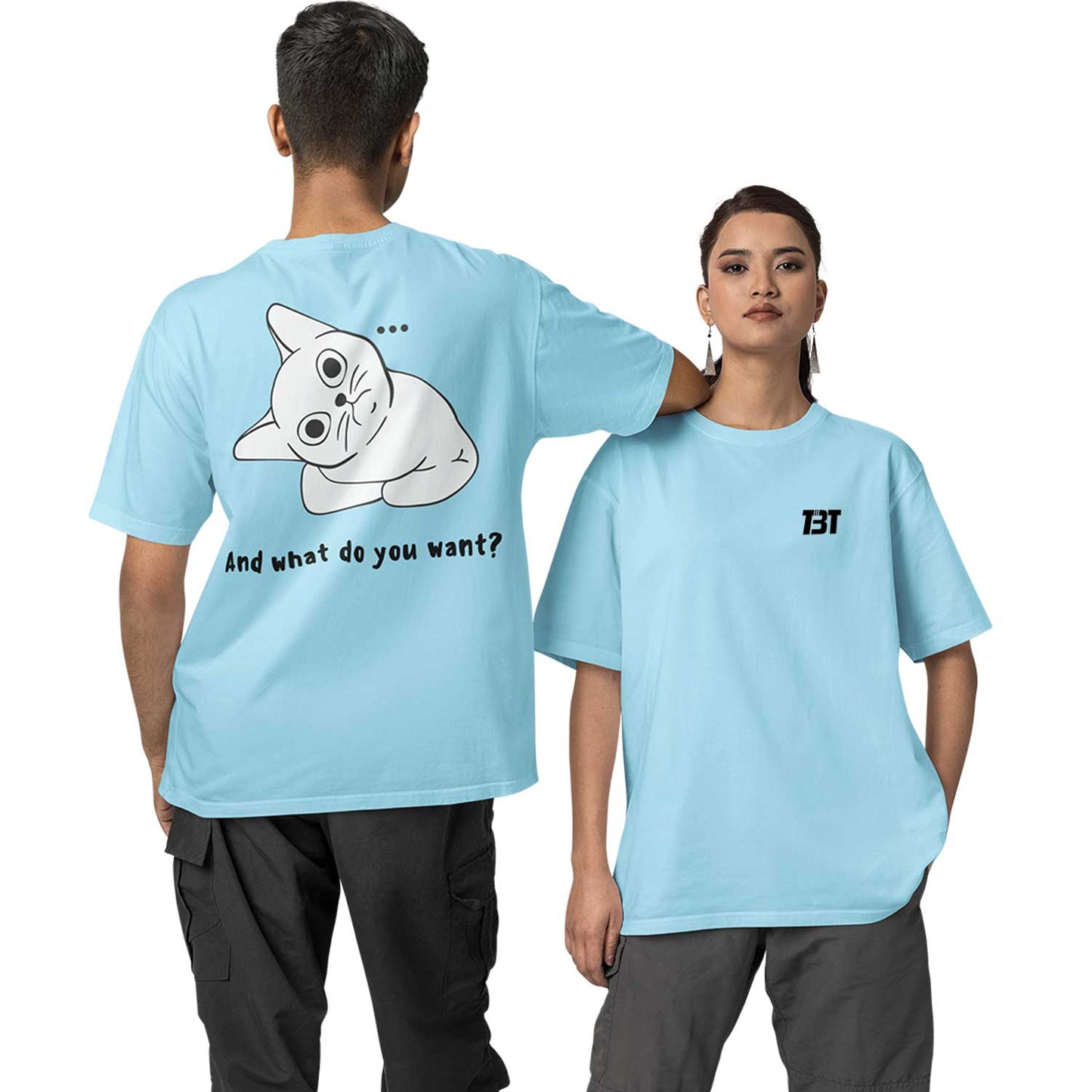 graphic printed oversized t shirt - what do you want baby blue buy online india the banyan tee tbt men women girls boys unisex