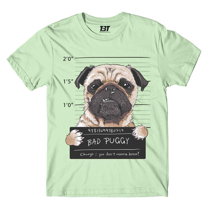 printed bad puggy t-shirt printed graphic stylish buy online united states of america usa the banyan tee tbt men women girls boys unisex jade