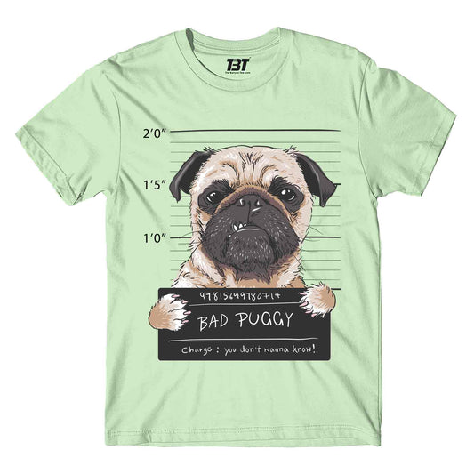 printed bad puggy t-shirt printed graphic stylish buy online united states of america usa the banyan tee tbt men women girls boys unisex jade