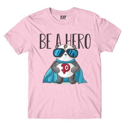 printed be a hero t-shirt printed graphic stylish buy online united states of america usa the banyan tee tbt men women girls boys unisex baby pink