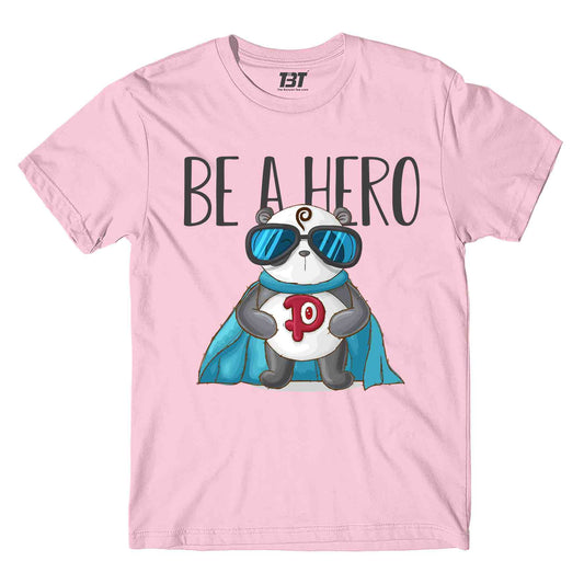 printed be a hero t-shirt printed graphic stylish buy online united states of america usa the banyan tee tbt men women girls boys unisex baby pink