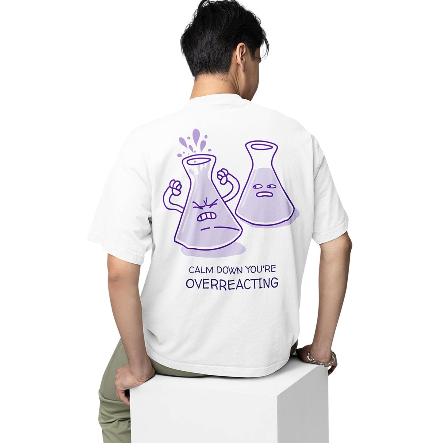 graphic printed oversized t shirt - overreacting white buy online india the banyan tee tbt men women girls boys unisex