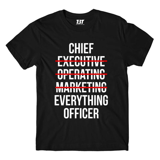 printed chief everything officer t-shirt printed graphic stylish buy online united states of america usa the banyan tee tbt men women girls boys unisex black