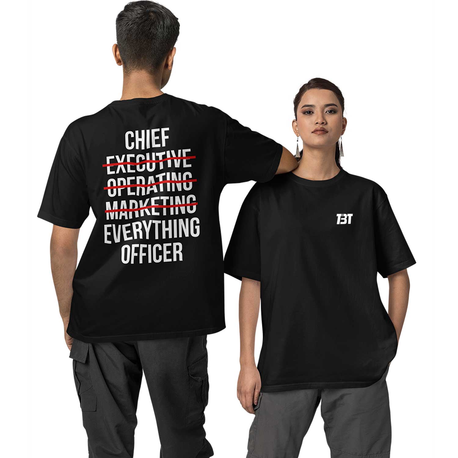 graphic printed oversized t shirt -  chief everything officer black buy online india the banyan tee tbt men women girls boys unisex