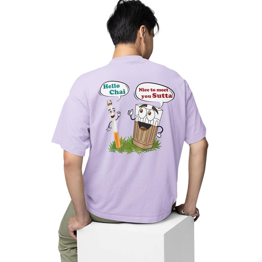 graphic printed oversized t shirt - chai sutta lavender buy online india the banyan tee tbt men women girls boys unisex