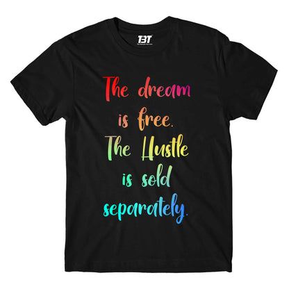 printed hustle is free t-shirt printed graphic stylish buy online united states of america usa the banyan tee tbt men women girls boys unisex black