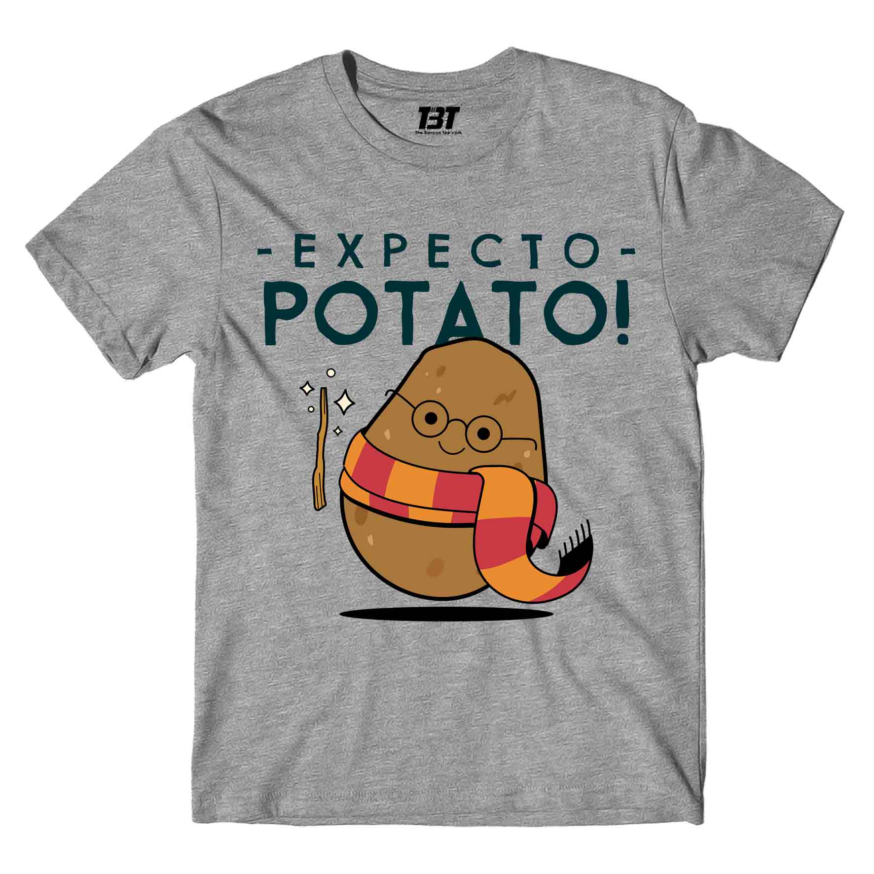 printed expecto potato t-shirt printed graphic stylish buy online united states of america usa the banyan tee tbt men women girls boys unisex gray